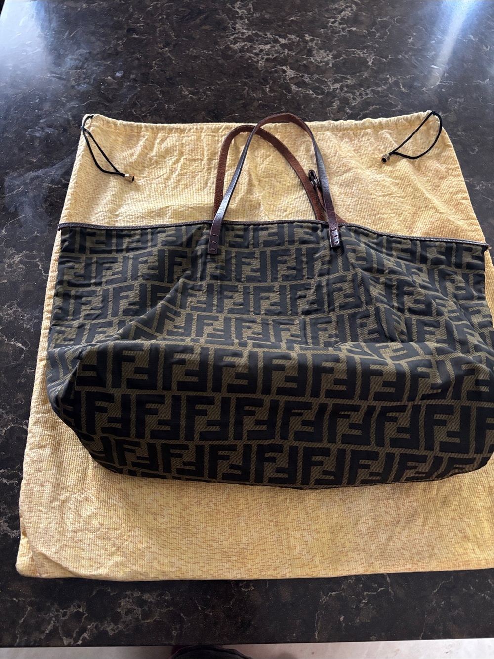 Fendi Monogram FF Tote Bag - Black/Brown